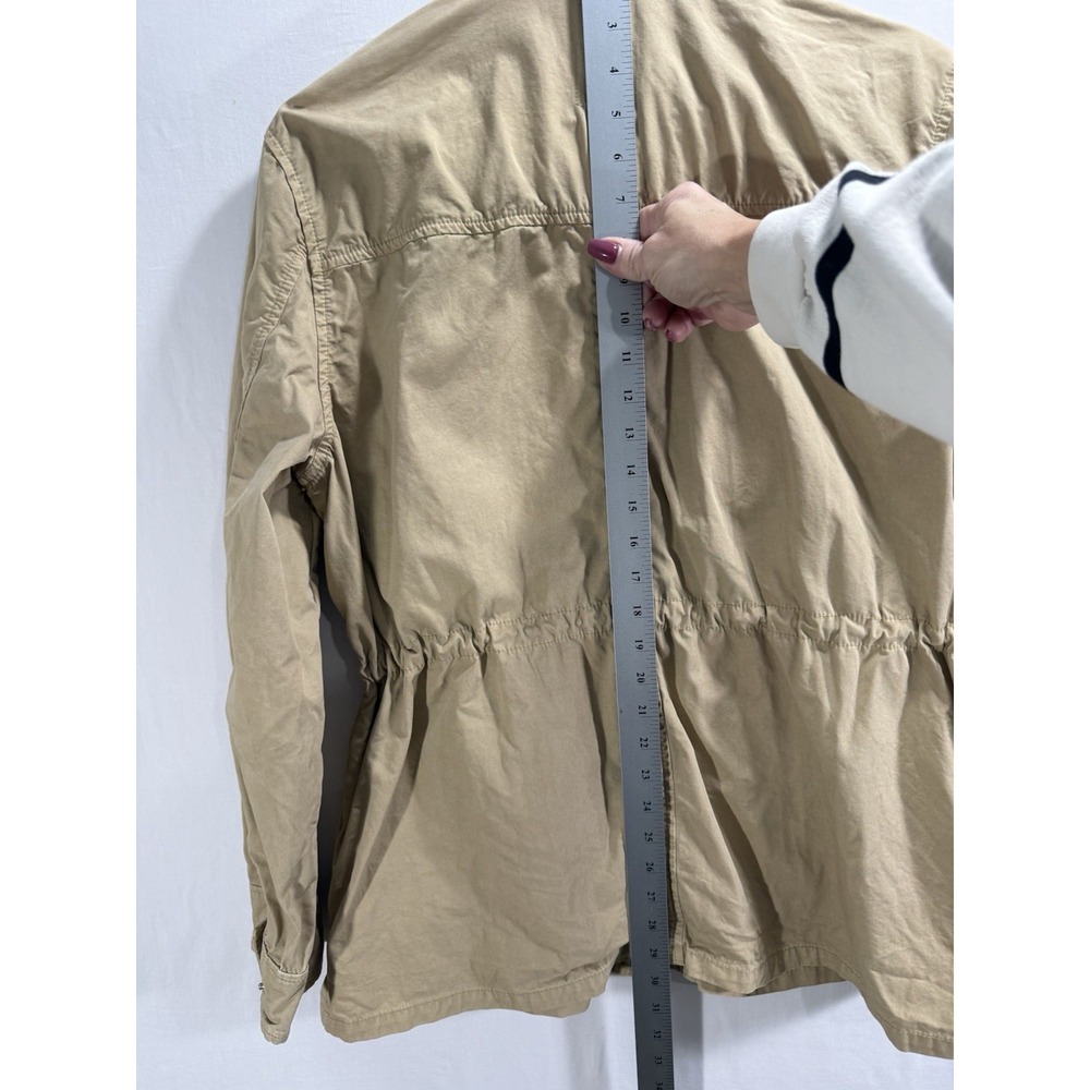 Gap Women Jacket Tan Utility Chore Barn Shacket Canvas Cotton Full Snap Sz Large - Picture 3 of 10